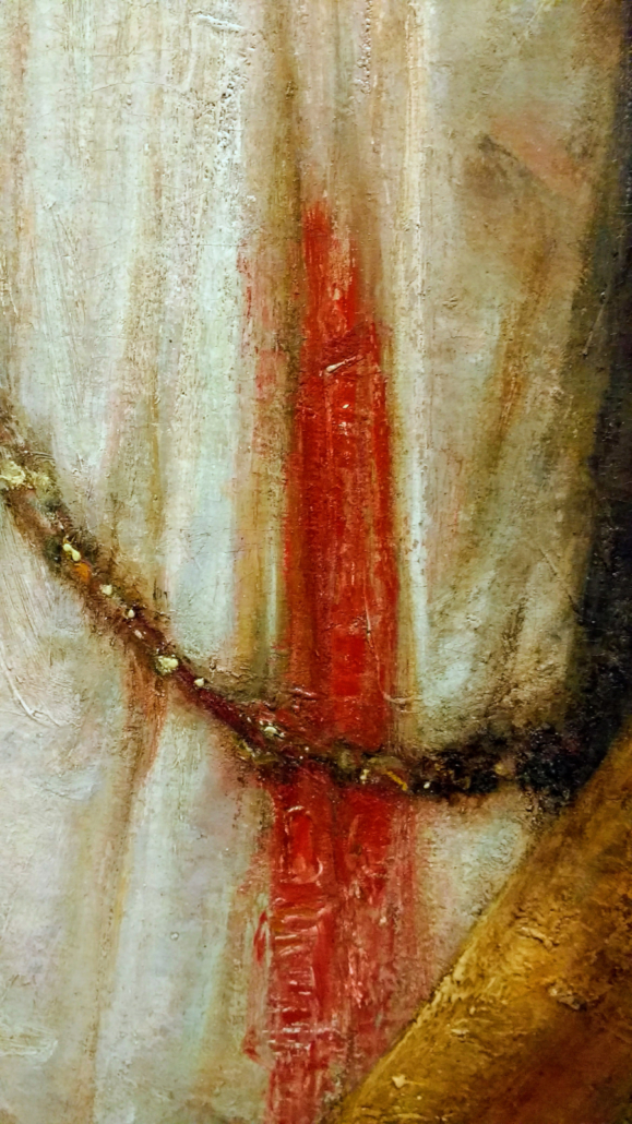 Lucretia, detail of stab wound