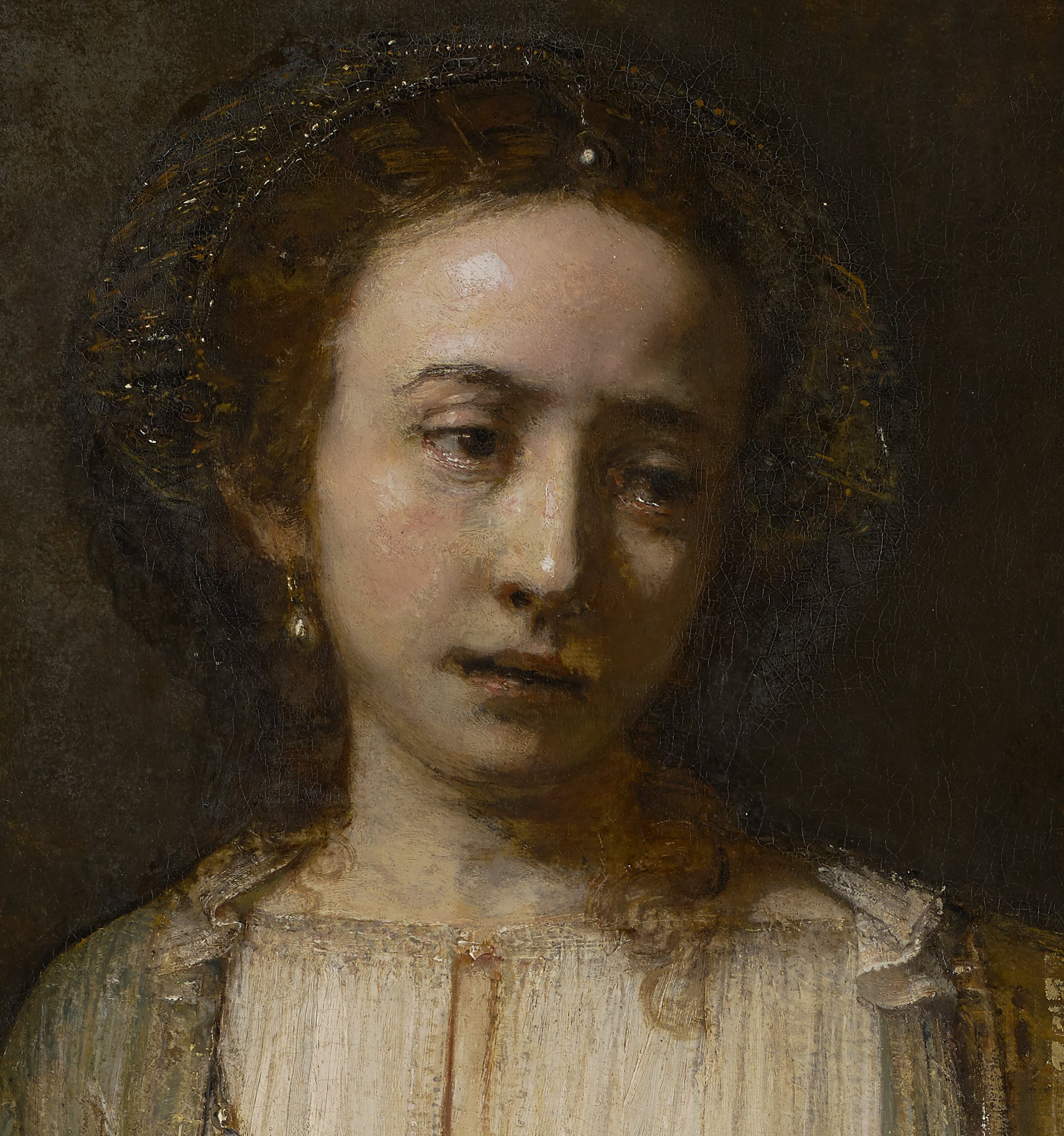 Lucretia, detail of head and shoulders